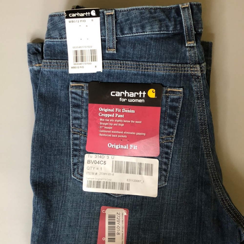Carhartt Original Fit NWT Straight Leg Cropped Jeans Size 8